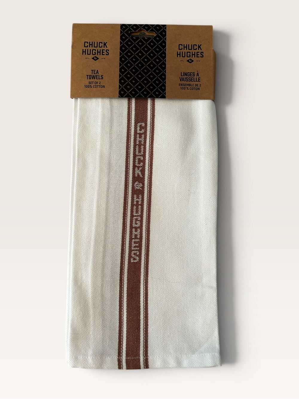 NWT Chuck Hughes Premium Cotton Tea Towels - Set of 2